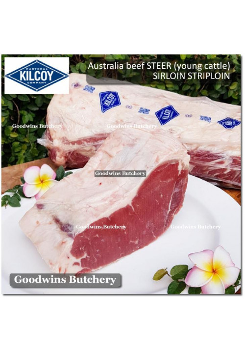 Beef Sirloin Striploin Porterhouse Has Luar Australia STEER (young cattle) frozen KILCOY BLUE DIAMOND roast small 4" 10cm +/- 1.5kg (price/kg)